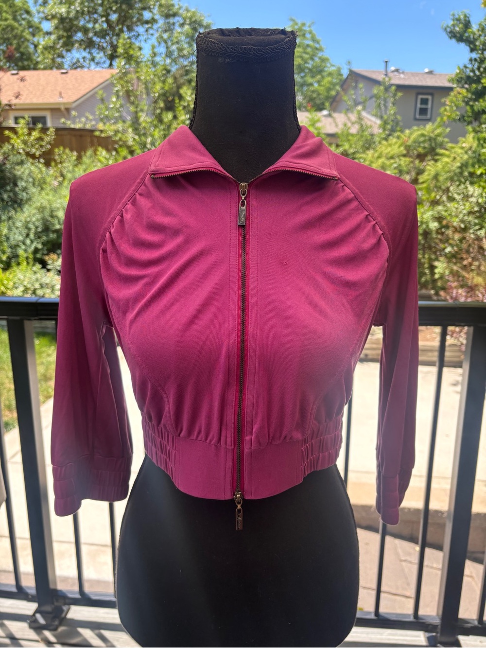 Marciano Bright Magenta Cropped Zip Up